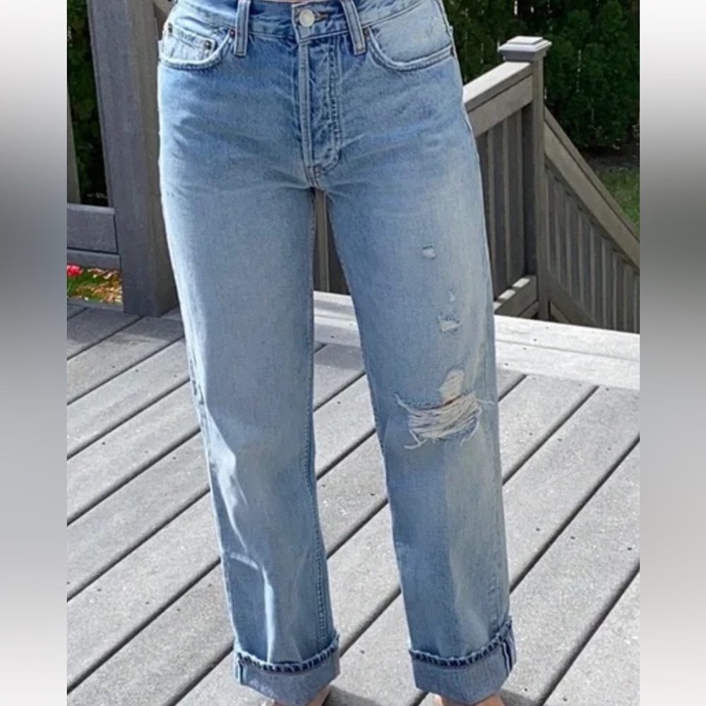 Light Blue Distressed High-Rise Women’s Jeans